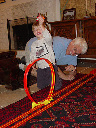 Aidan's Joy with John's Hot Wheel Set