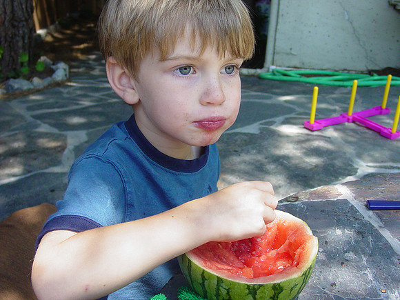 The Boy Loves His Watermellon
