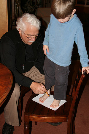Aidan and Bapa Draw Feet